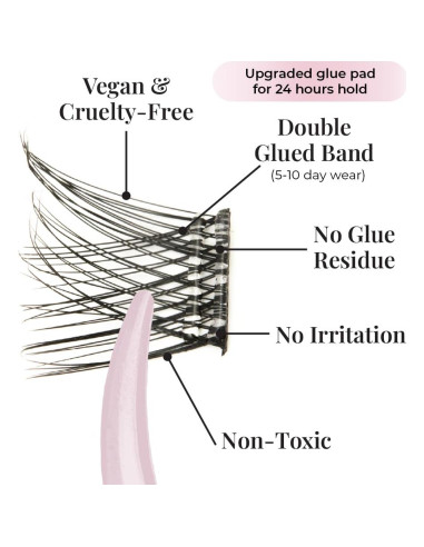 Pestañas Postizas Autoadhesivas Glam Lash 60pcs Volumen