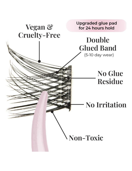 Pestañas Postizas Autoadhesivas Glam Lash 60pcs Volumen