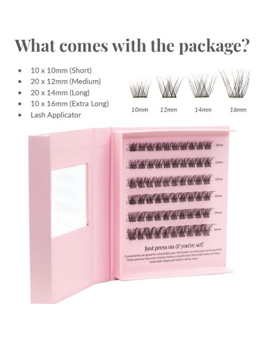 Pestañas Postizas Autoadhesivas Glam Lash 60pcs Volumen