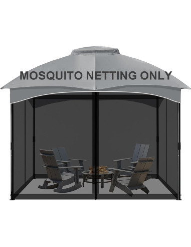 COWVIE Pantalla de Reemplazo para Gazebo 3m x 3m con Doble Cremallera