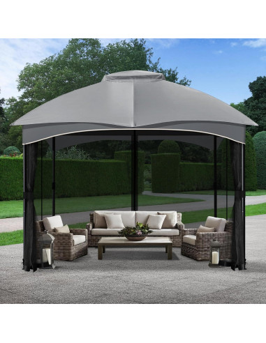 COWVIE Pantalla de Reemplazo para Gazebo 3m x 3m con Doble Cremallera