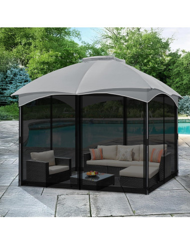COWVIE Pantalla de Reemplazo para Gazebo 3m x 3m con Doble Cremallera