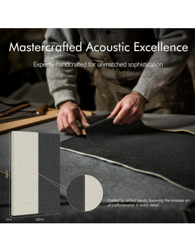 Paquete de 3 Paneles Acústicos de Tela Cosidos 90x60 cm Gris