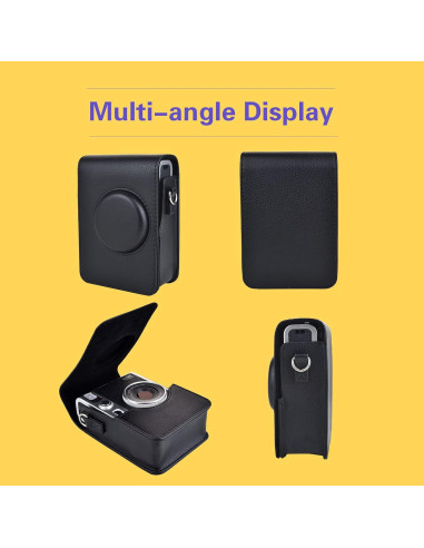 Funda Protectora Rieibi para Cámara Fujifilm Instax Mini EVO - Cuero PU Negro