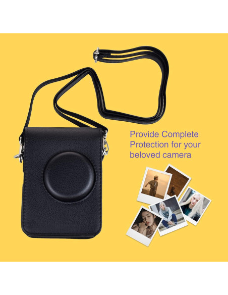Funda Protectora Rieibi para Cámara Fujifilm Instax Mini EVO - Cuero PU Negro Funda Protectora Rieibi para Cámara Fujifilm Instax Mini EVO - Cuero PU Negro