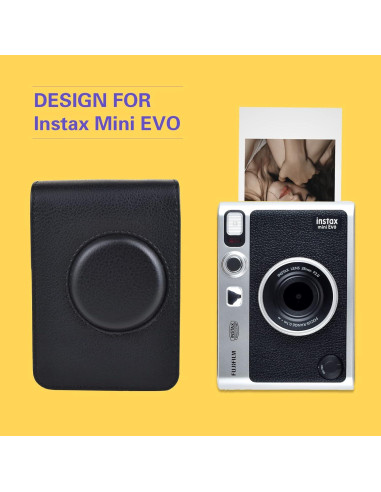 Funda Protectora Rieibi para Cámara Fujifilm Instax Mini EVO - Cuero PU Negro