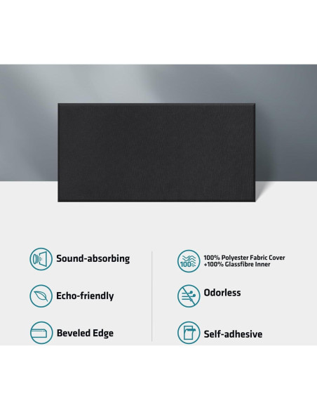 Paneles Acústicos UMIACOUSTICS 2 PCS Autoadhesivos 60x30cm Negro Paneles Acústicos UMIACOUSTICS 2 PCS Autoadhesivos 60x30cm Negro
