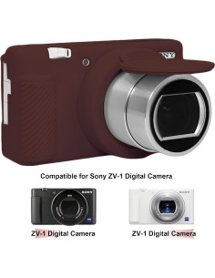 Funda de silicona BOVKE para cámara Sony ZV-1 marrón 2