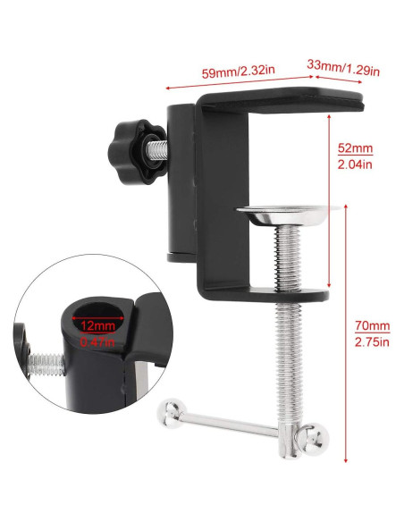 Abrazadera de Soporte Universal RTNLIT para Micrófono - Negro