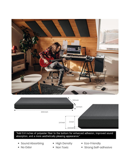 Paneles Acústicos Moukey 4 PCS 60x30 cm Aislantes Sonido Negro Paneles Acústicos Moukey 4 PCS 60x30 cm Aislantes Sonido Negro