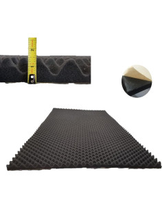 Panel Acústico Autoadhesivo BookishBunny 1.5" Negro 1x2m 2