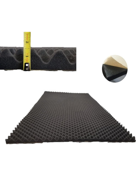 Panel Acústico Autoadhesivo BookishBunny 1.5" Negro 1x2m