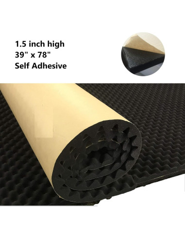 Panel Acústico Autoadhesivo BookishBunny 1.5" Negro 1x2m