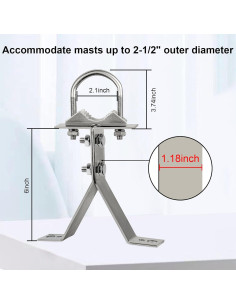 Soporte de Pared para Antena XRDS-RF 15.24 cm Resistente al Viento 2