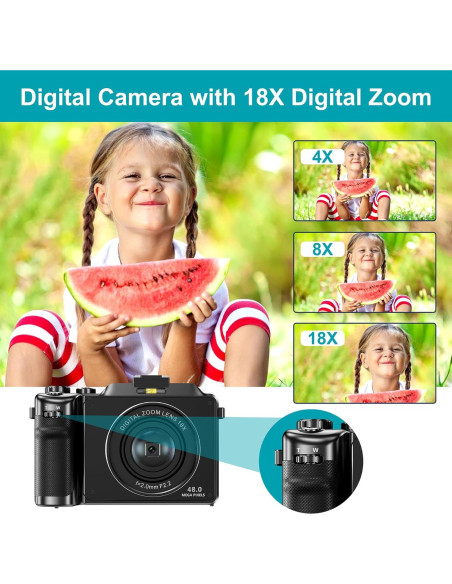 Cámara Digital 4K KOMERY X9 48MP Zoom 18X WiFi con 32GB Cámara Digital 4K KOMERY X9 48MP Zoom 18X WiFi con 32GB
