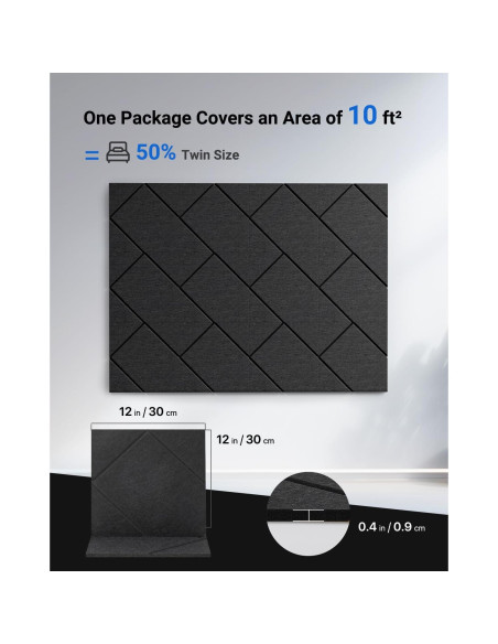 Paquete de 12 Paneles Acústicos Aislantes Topnaca 30.48x30.48cm