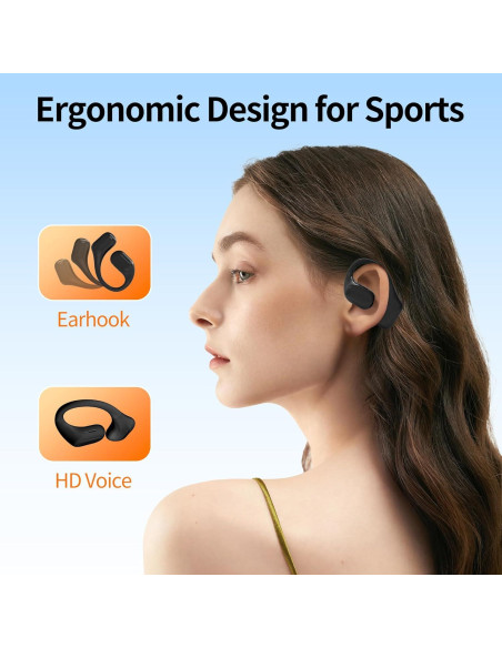 Auriculares Bluetooth 5.3 AMAFACE B35-PURPLE 25H IPX6 Negro