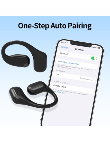 Auriculares Bluetooth 5.3 AMAFACE B35-PURPLE 25H IPX6 Negro