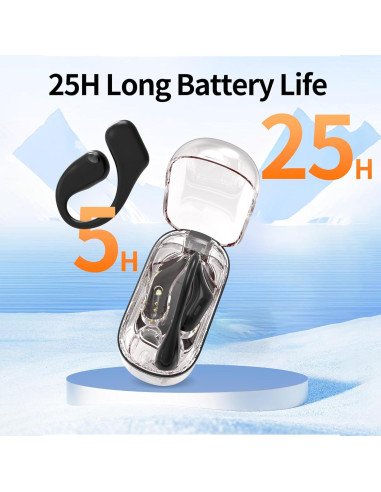 Auriculares Bluetooth 5.3 AMAFACE B35-PURPLE 25H IPX6 Negro