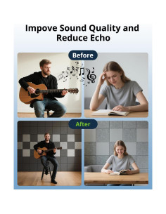 Paquete de 12 Paneles Acústicos Beige 30.48x30.48cm Autoadhesivos 2