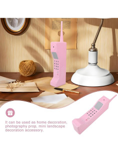 Prop de Teléfono Retro de Ladrillo WALFRONT 32 cm Hierro Rosa 2
