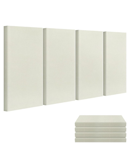 Panel Acústico de Fibra de Vidrio Beige 60x30 cm - 4 Piezas