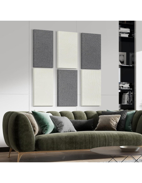 Panel Acústico de Fibra de Vidrio Beige 60x30 cm - 4 Piezas