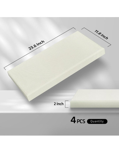 Panel Acústico de Fibra de Vidrio Beige 60x30 cm - 4 Piezas