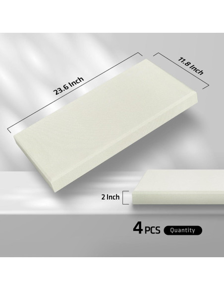 Panel Acústico de Fibra de Vidrio Beige 60x30 cm - 4 Piezas