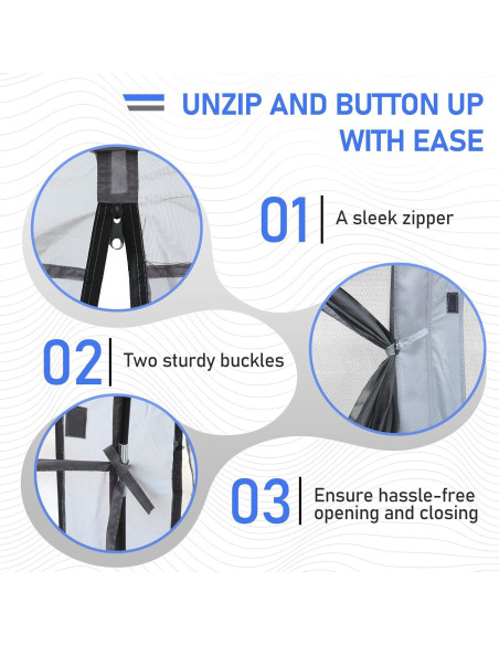 Carpa Gazebo Plegable VINGLI 2.13x2.13m con Mosquitera