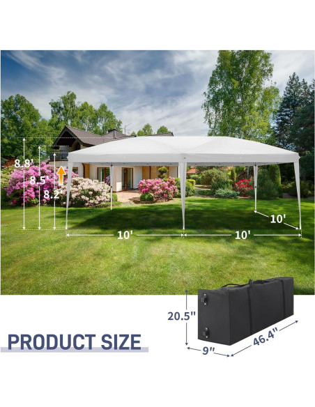 Carpa Plegable 3x6m ANTSKU Blanca con Protección UV y Ajustable