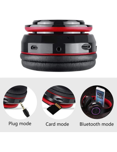 Auriculares Bluetooth E-Greetshopping B39 con LED y micrófono