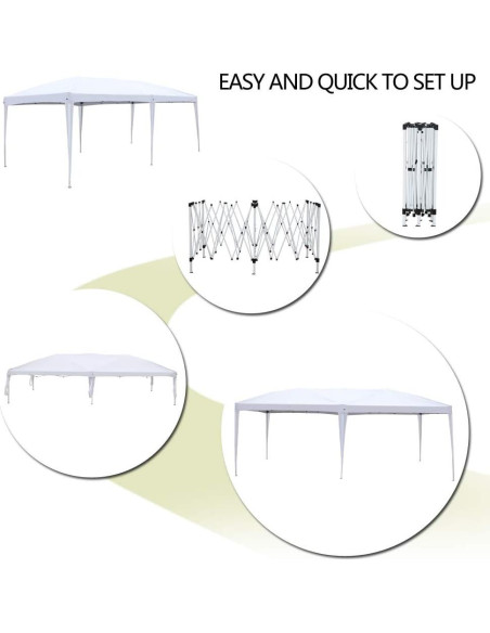Carpa Plegable 3x6m ANTSKU Blanca con Protección UV y Ajustable