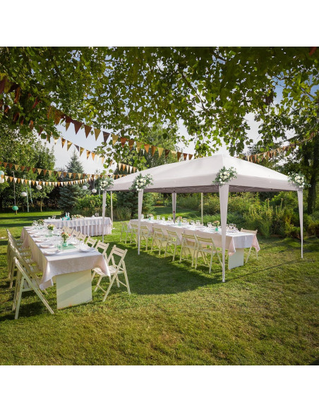 Carpa Plegable 3x6m ANTSKU Blanca con Protección UV y Ajustable