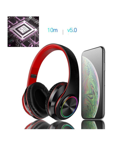 Auriculares Bluetooth E-Greetshopping B39 con LED y micrófono
