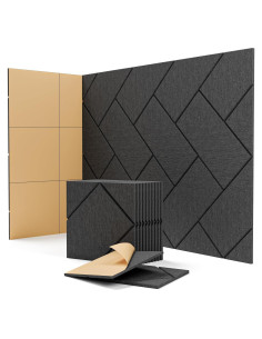 Paneles Acústicos Kuchoow Autoadhesivos 12 Unidades 30.48x30.48cm