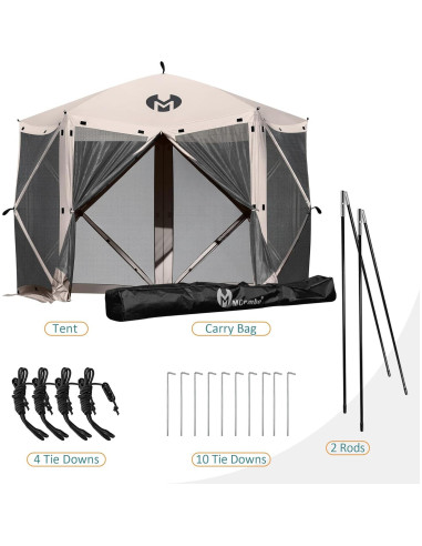 Carpa Gazebo Portátil Exacme Pop Up 5 Personas Marrón Claro
