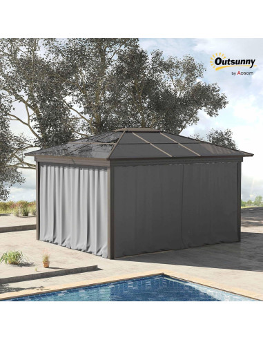 Cortinas Universales para Gazebo Outsunny 3.71 kg Gris Claro