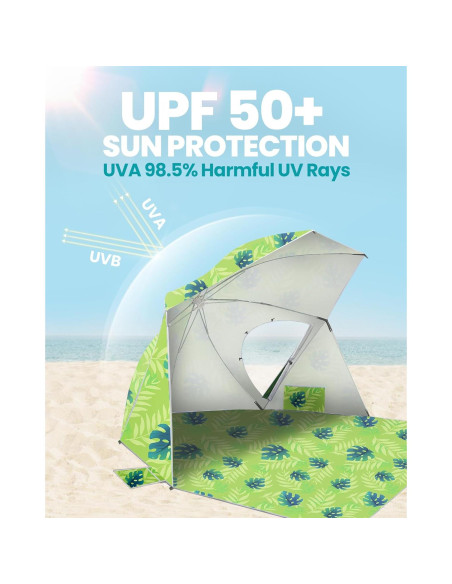 Sombrilla de Playa Pop Up OutdoorMaster 213x279cm UV UPF 50+