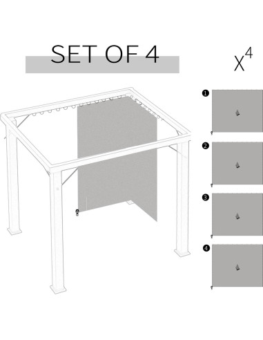Cortinas Universales para Gazebo Outsunny 3.71 kg Gris Claro