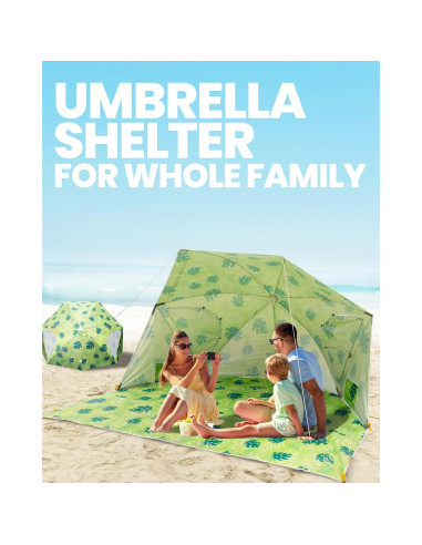 Sombrilla de Playa Pop Up OutdoorMaster 213x279cm UV UPF 50+