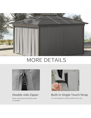 Cortinas Universales para Gazebo Outsunny 3.71 kg Gris Claro