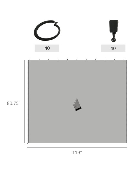 Cortinas Universales para Gazebo Outsunny 3.71 kg Gris Claro