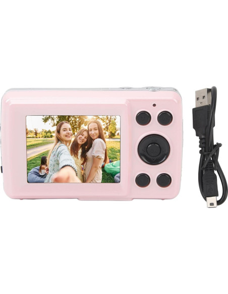 Cámara Digital Pomya 16MP 1080P FHD Rosa con Zoom 16X