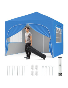 Carpa Plegable Goplus 3x3m con 4 Paredes Desmontables