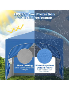 Carpa Plegable Goplus 3x3m con 4 Paredes Desmontables 2