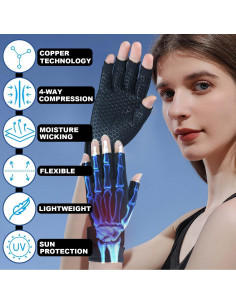 Guantes de Compresión de Cobre Gorbgle para Artritis - 2 Pares 2