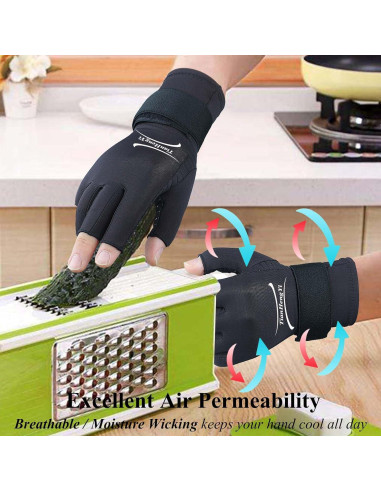 Guantes de Cobre para Artritis Tianhengyi Sin Dedos - Pequeño-Mediano