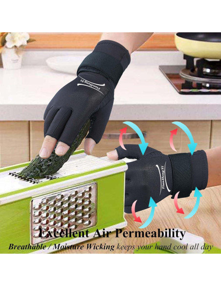 Guantes de Cobre para Artritis Tianhengyi Sin Dedos - Pequeño-Mediano