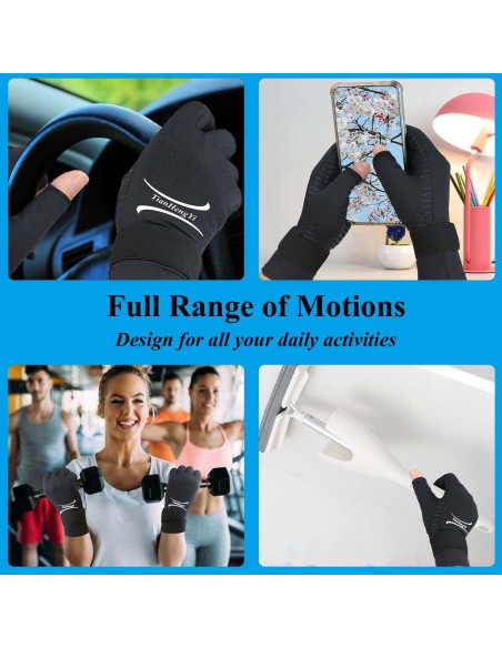 Guantes de Cobre para Artritis Tianhengyi Sin Dedos - Pequeño-Mediano